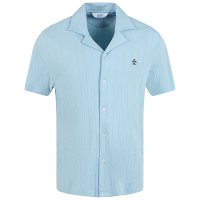 Archive Organic Cotton Camp Collar Drop Needle Shirt Cool Blue - AW23