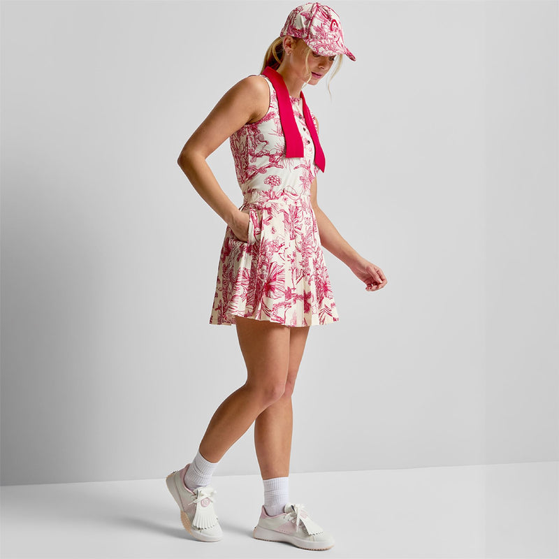 Knife Pleat Skirt Red Botanical