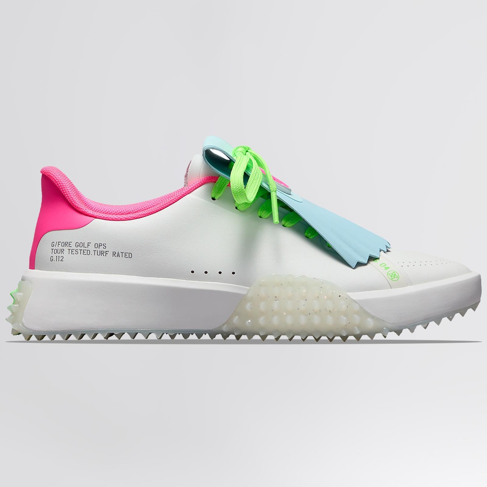 Leather Kiltie G.112 Golf Shoes Snow/Multi