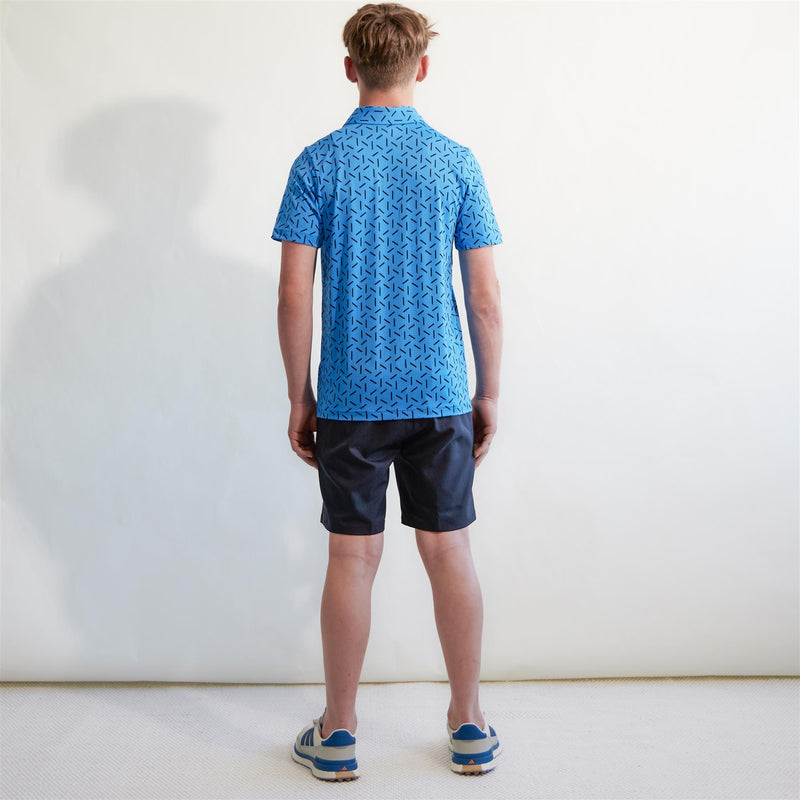 Boys Climacool Ultimate365 Printed Mesh Polo Lucid Ray Blue