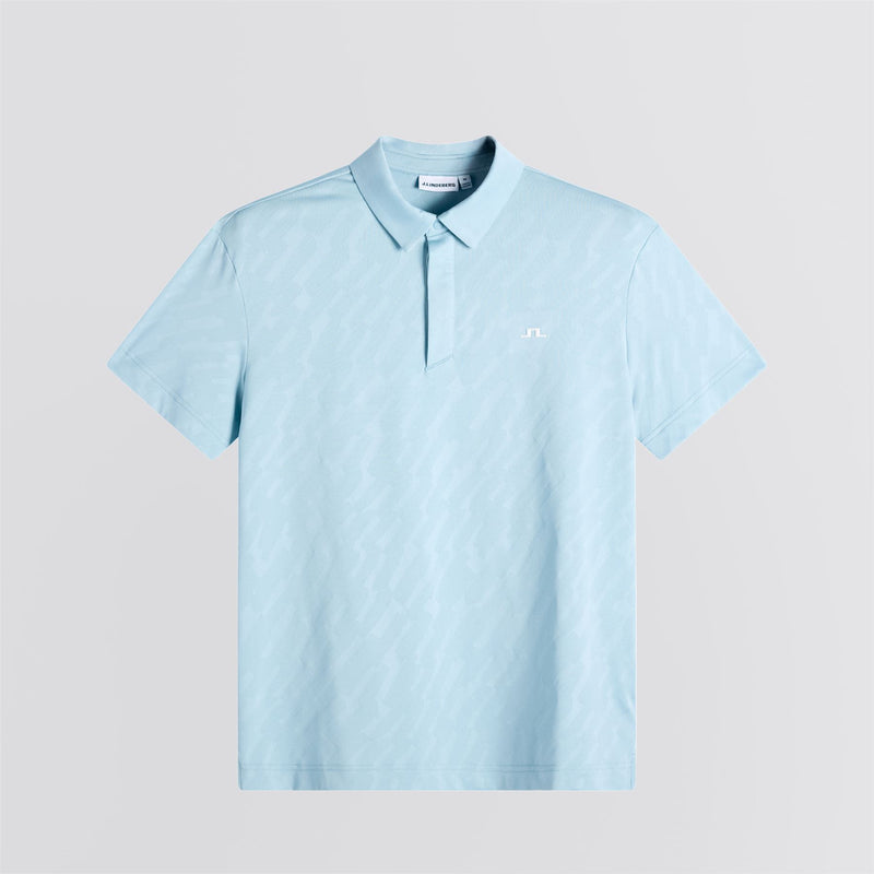 Wilhelm Mesh Jacquard Polo Forget-Me-Not