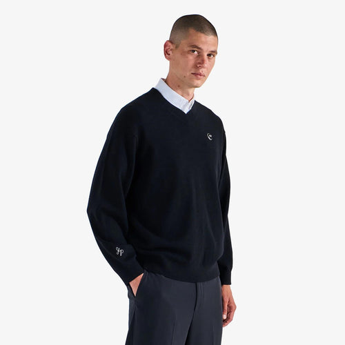 x Jesper Parnevik V-Neck Merino Wool Sweater Black