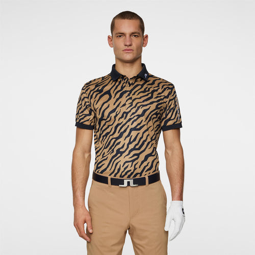 Tour Tech Print Polo Tour Tiger Brown