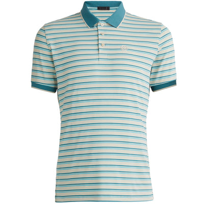 Perforated Stripe Ribbed Collar Polo Stone - AW23