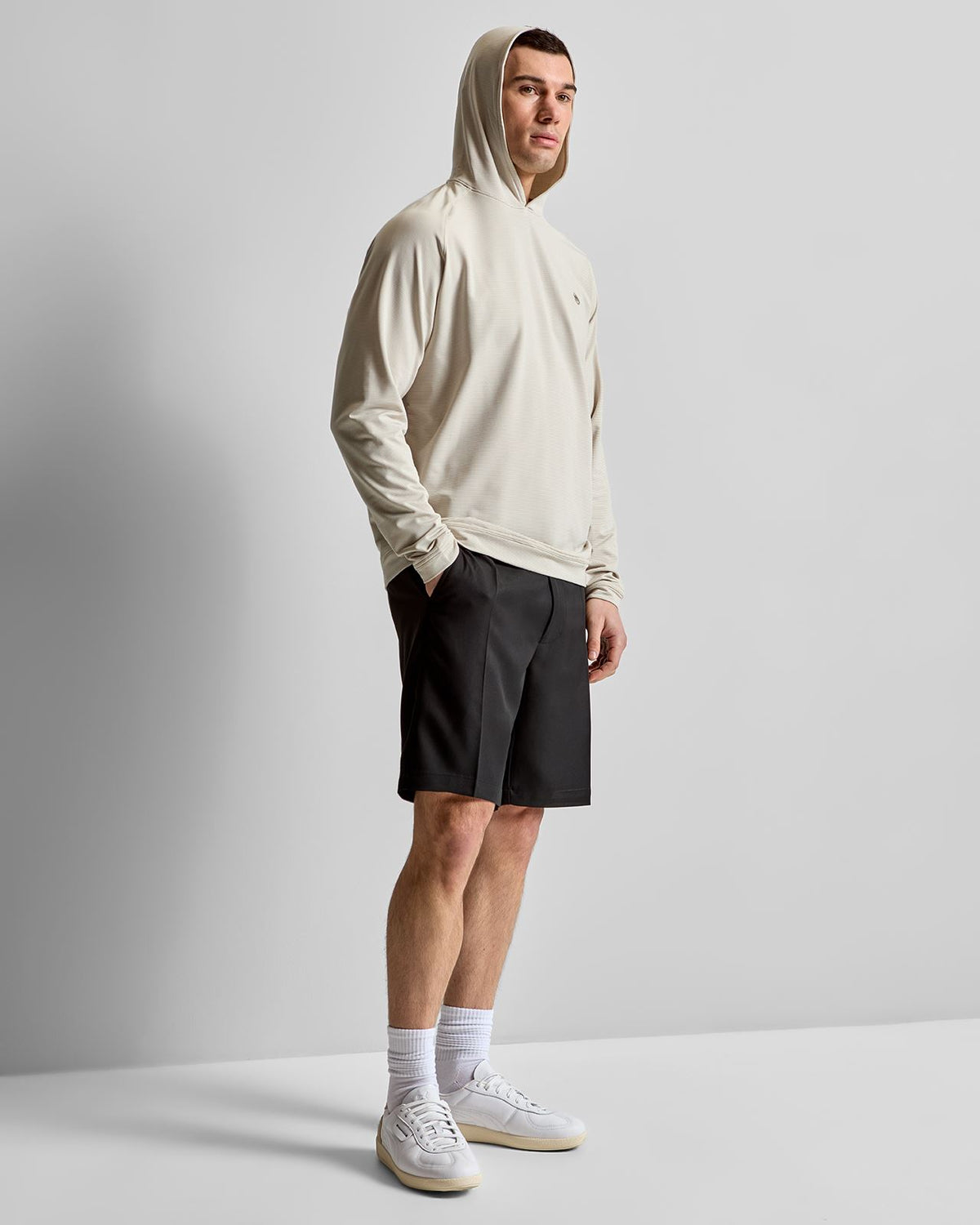 Pine Sugar Stripe Performance Hoodie Biscuit
