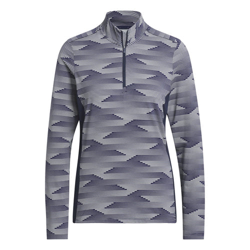 Womens Ultimate365 Printed Quarter Zip Mid Layer Navy - SS25