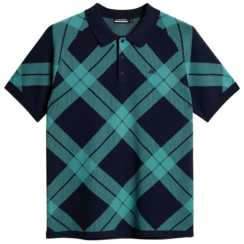 x Glenmuir Martin Knit Polo Tartan Teal - PS25