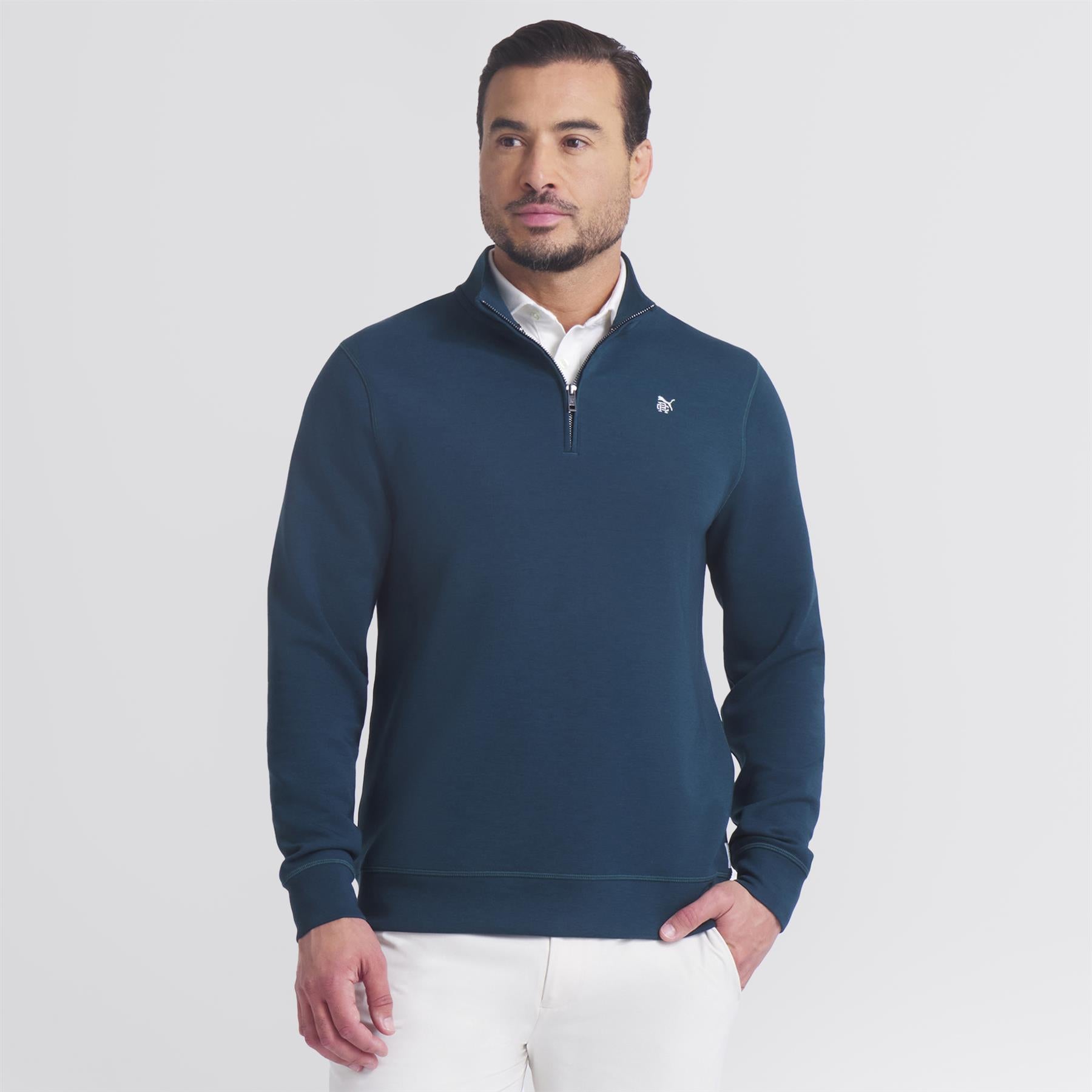 x RC Cloudspun Fleece Quarter Zip Green Terrain