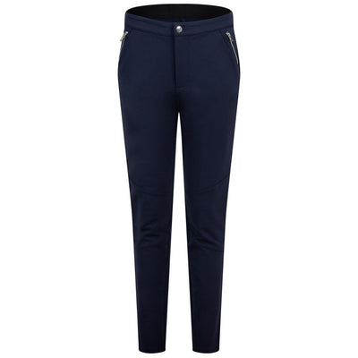 Womens Double Knit Moto Trousers Twilight Navy - SS24