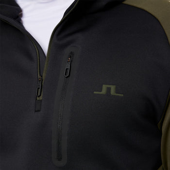 Adam Quarter Zip Hood Forest Green