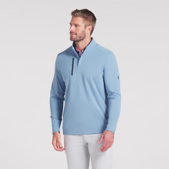 x AP Cloudspun Tech Quarter Zip Zen Blue
