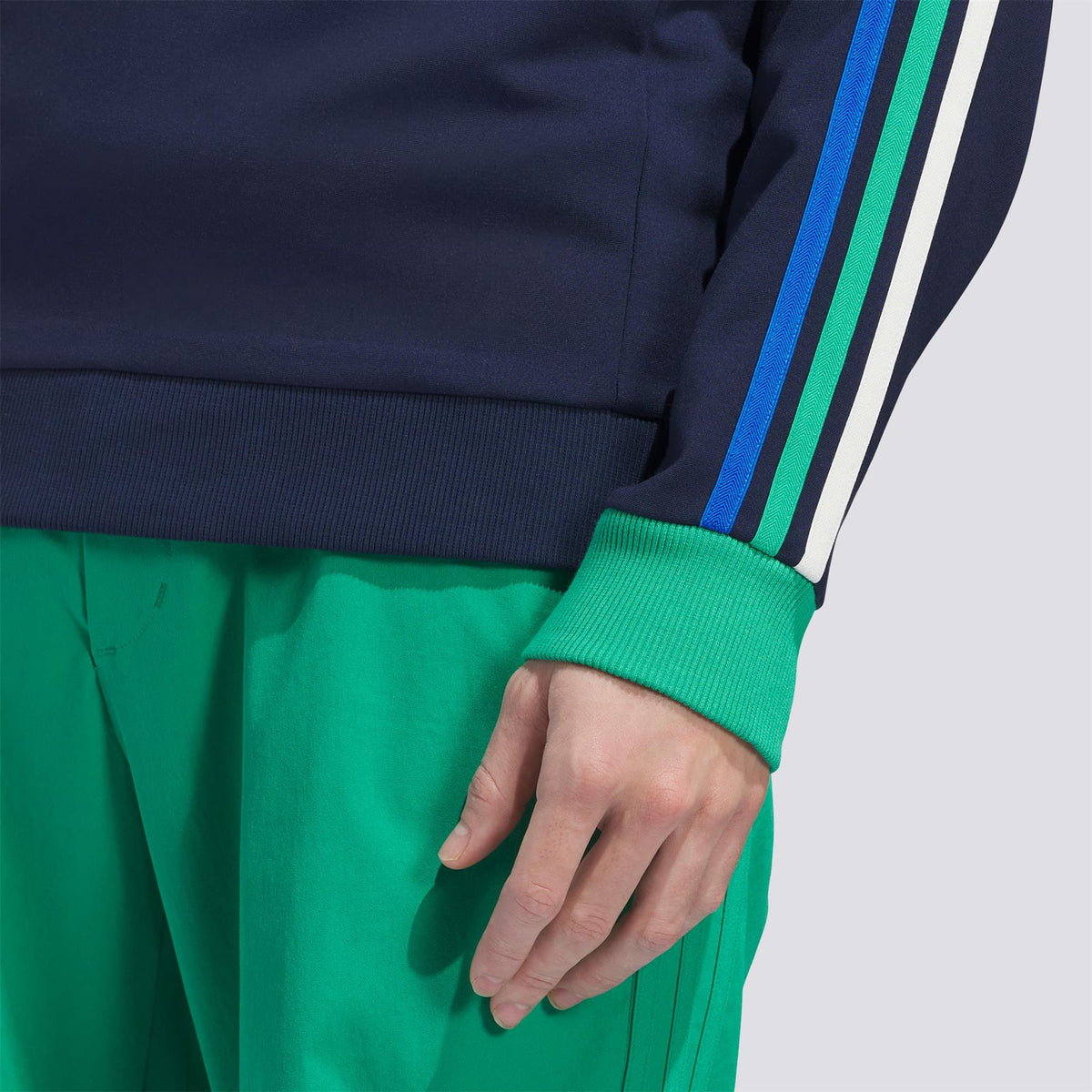 Originals 3-Stripe Quarter Zip Night Indigo/Court Green