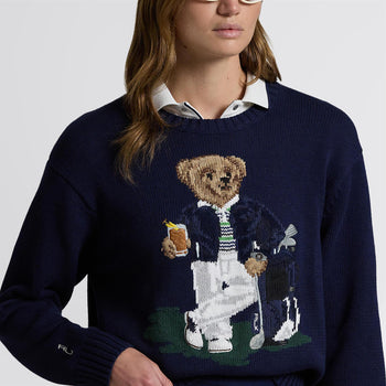 Ralph Lauren RLX Bear Cotton Sweatshirt Refined Navy | TRENDYGOLF UK