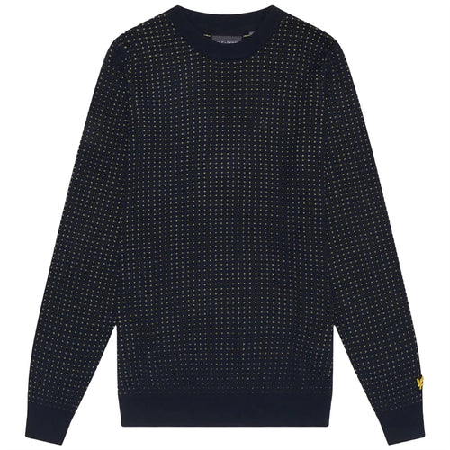 Grid Crew Neck Sweatshirt Dark Navy - AW24