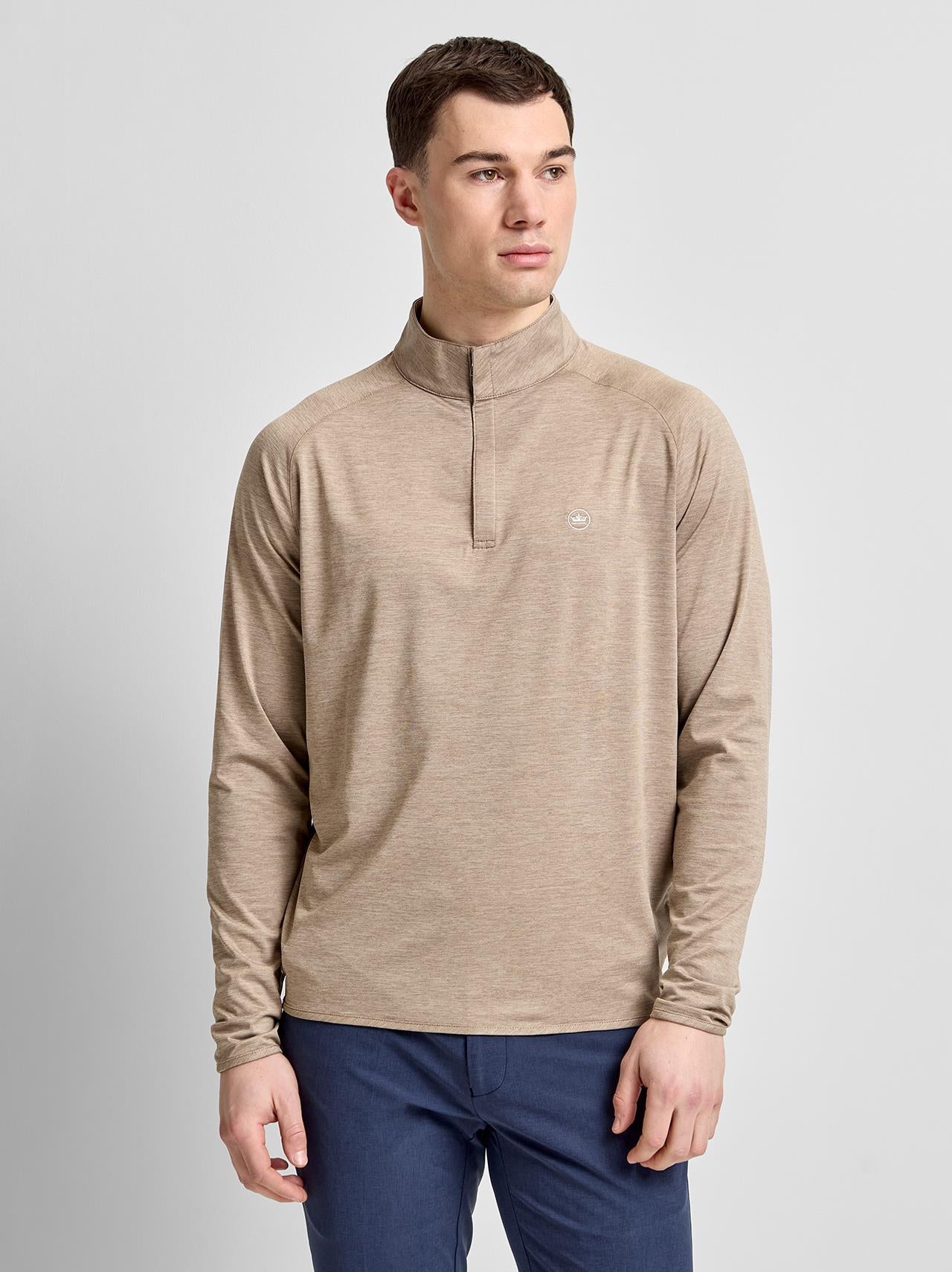 Stealth Performance Quarter-Zip Mid Layer Biscotti