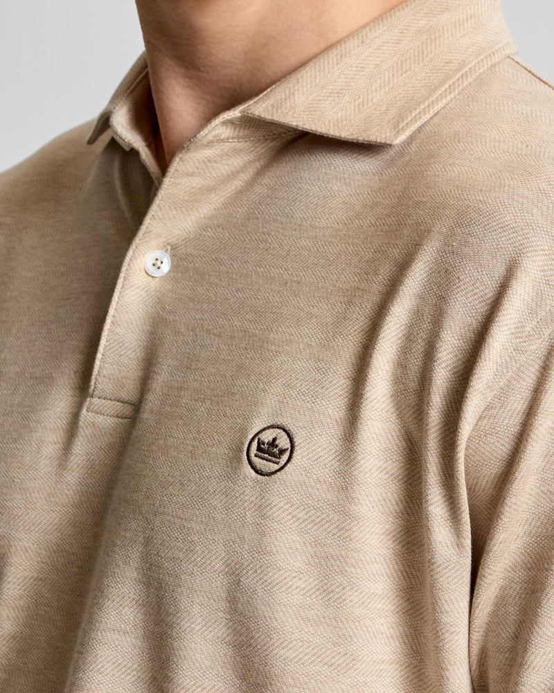 Excursionist Flex Herringbone Knit Polo Truffle