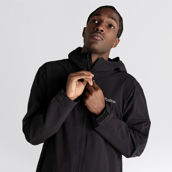 Malbon Golf Performance Full Zip Shell Jacket Black