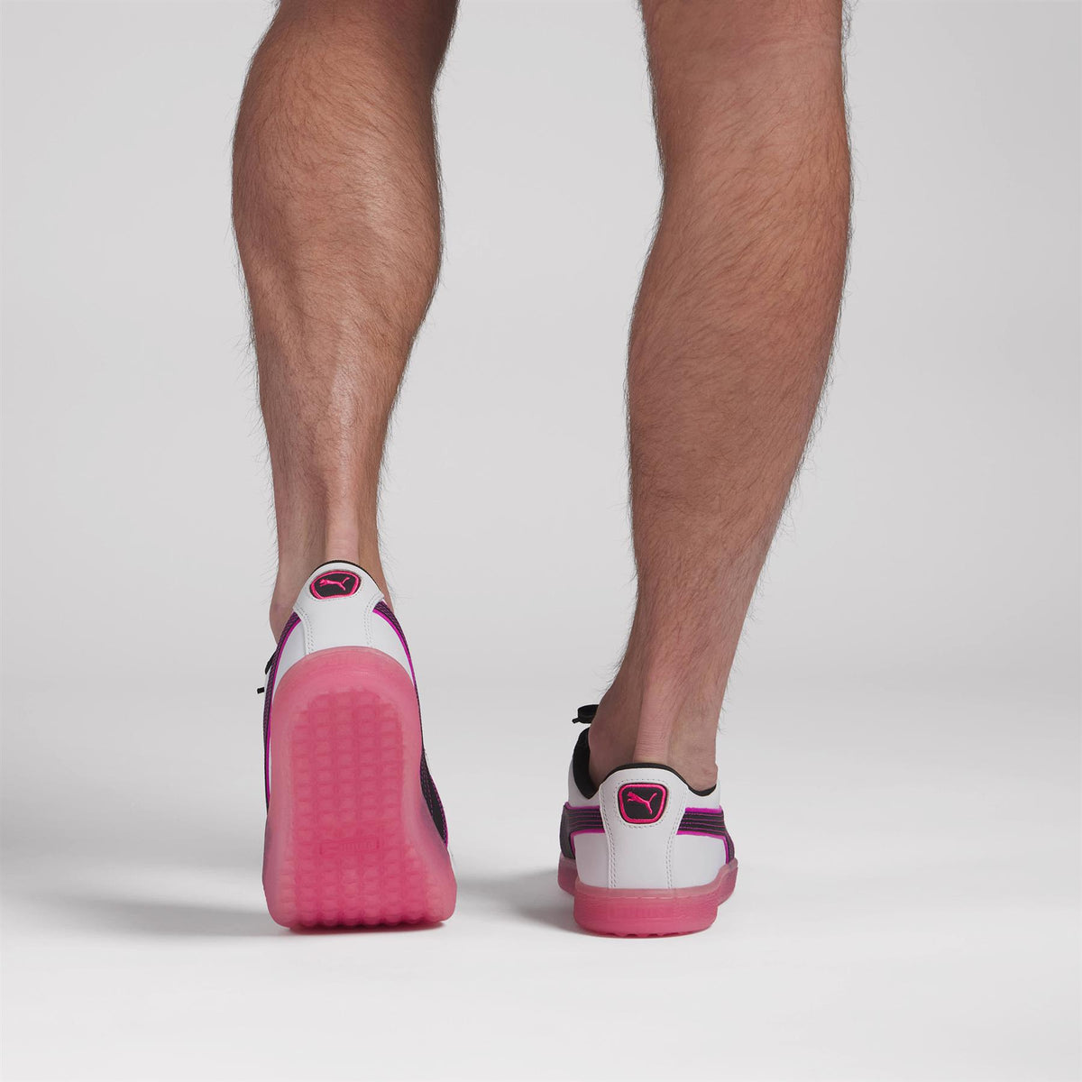 x PTC Suede G Spikeless Golf Shoes Puma White/Glowing Pink