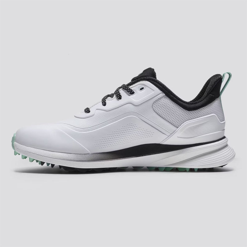 Pro Spikeless Golf Shoes White/Black/Teal