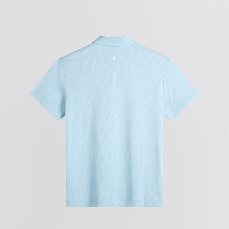 Wilhelm Mesh Jacquard Polo Forget-Me-Not