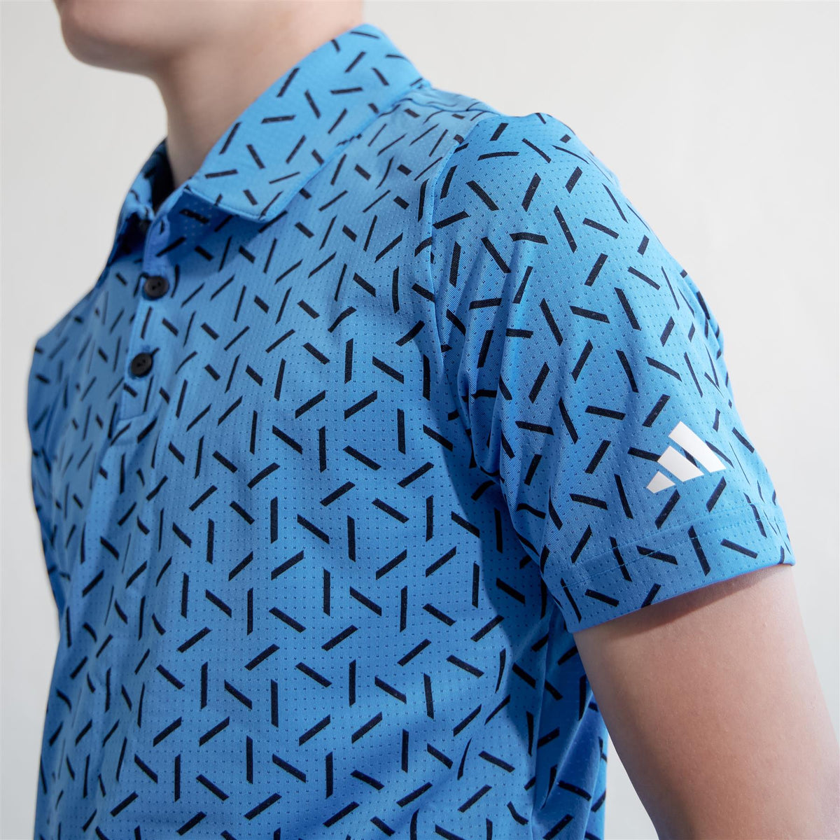 Boys Climacool Ultimate365 Printed Mesh Polo Lucid Ray Blue
