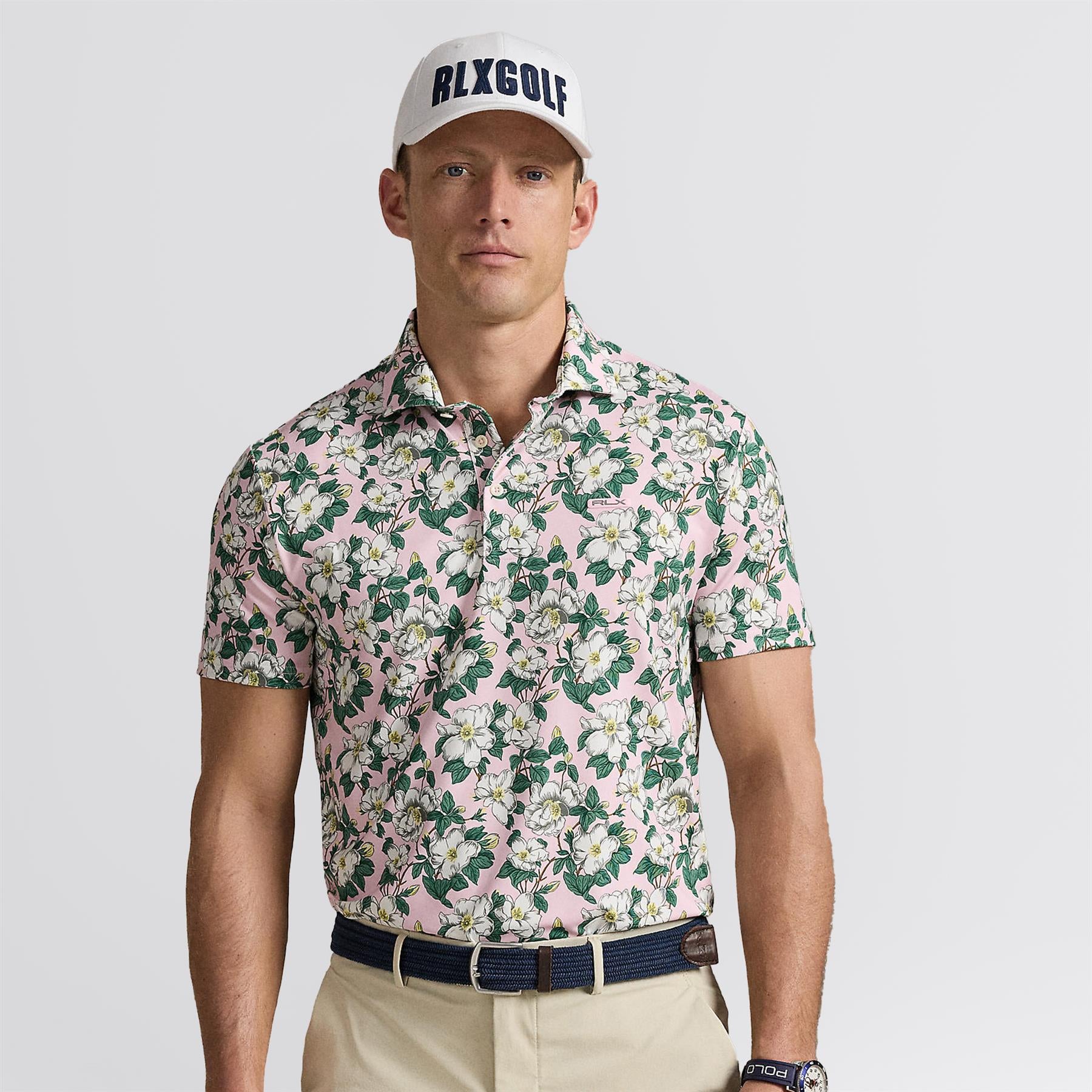 Ralph Lauren RLX Tailored Fit Georgia Rose Polo Shirt Garden Pink