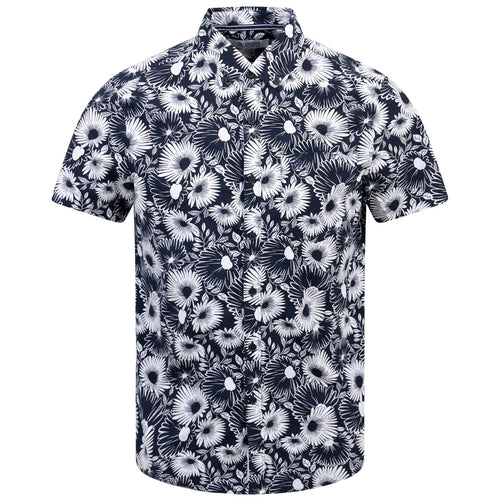 Ecovero Short Sleeve Cotton Blend Floral Shirt Dark Sapphire - SS24