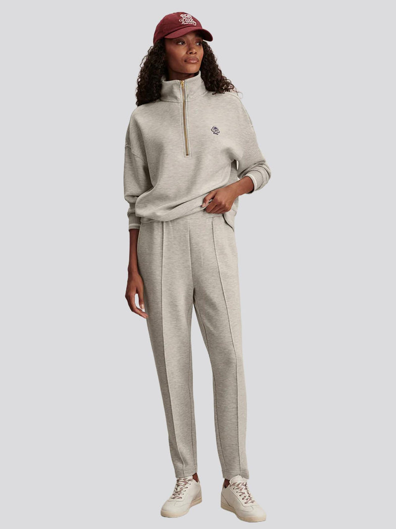 The Slim Pintuck 27.5 Inch Pants Light Grey Marl