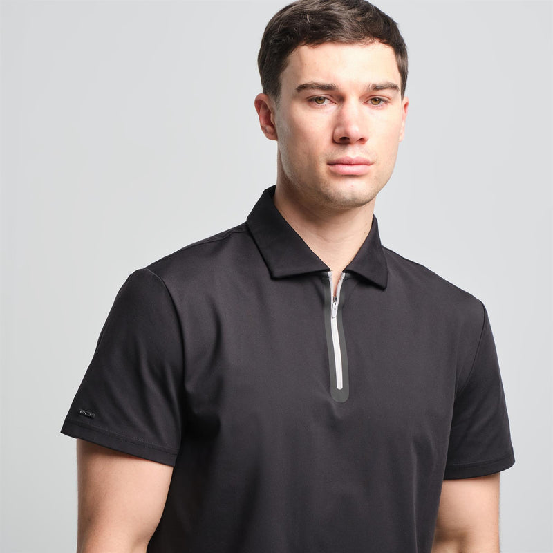 RLX Tailored Fit Kinetic Tech Jersey Polo Black