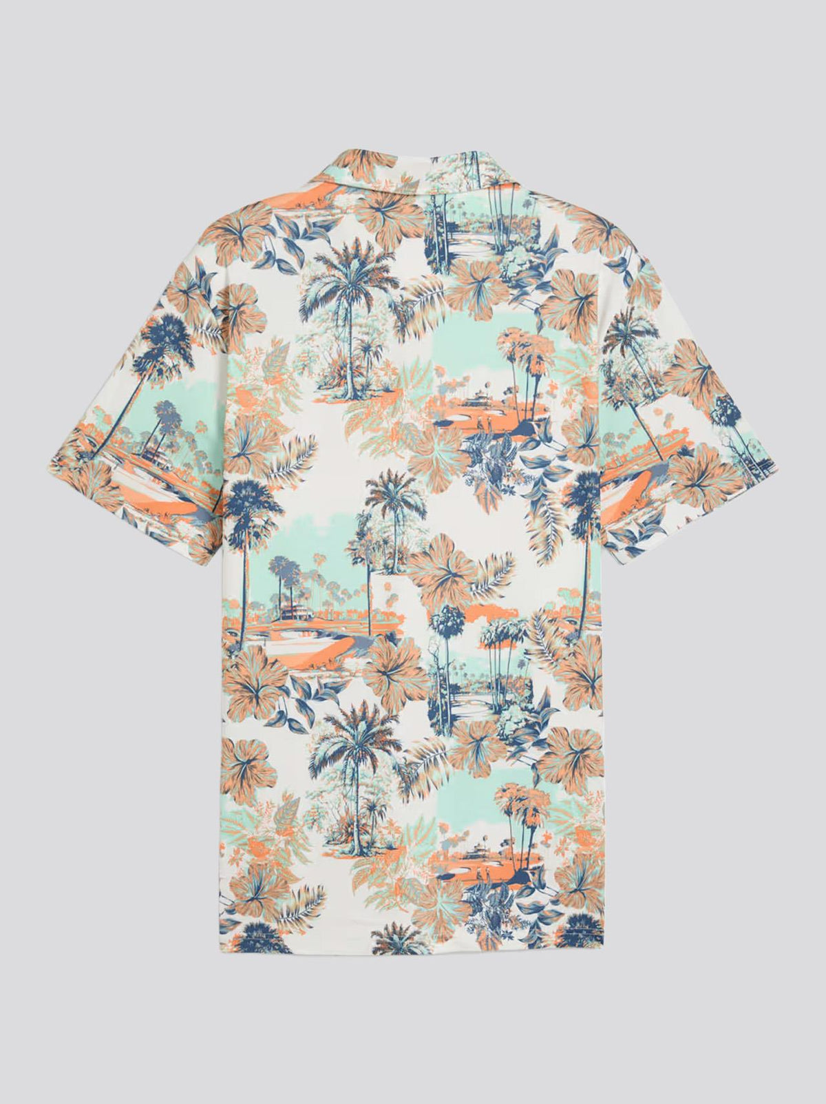 Cloudspun Palm Polo Shirt Warm White/Mint Jelly/Melon Glow