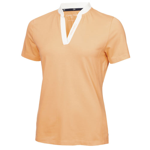 Damen-Poloshirt aus Dayton-Baumwollmischung, Pfirsich-Cobbler – SS24