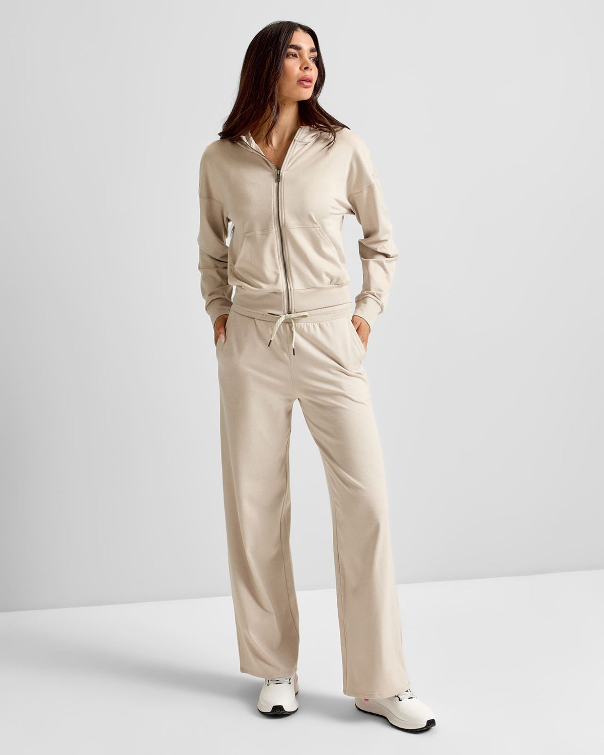 Halo Essential Wideleg Joggers Ecru Heather