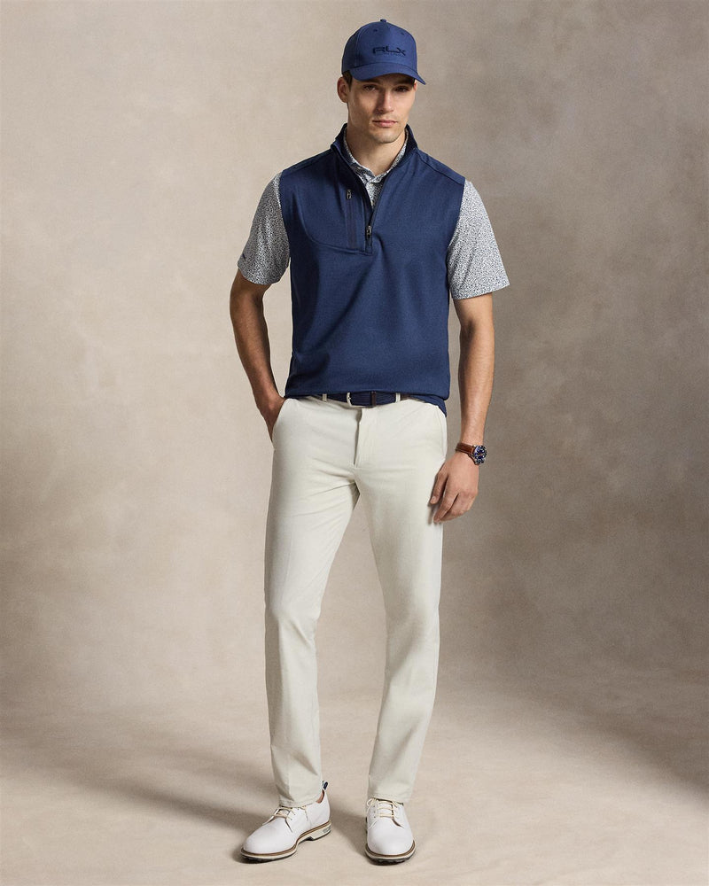 Stretch Jersey Quarter Zip Vest Spring Navy Heather