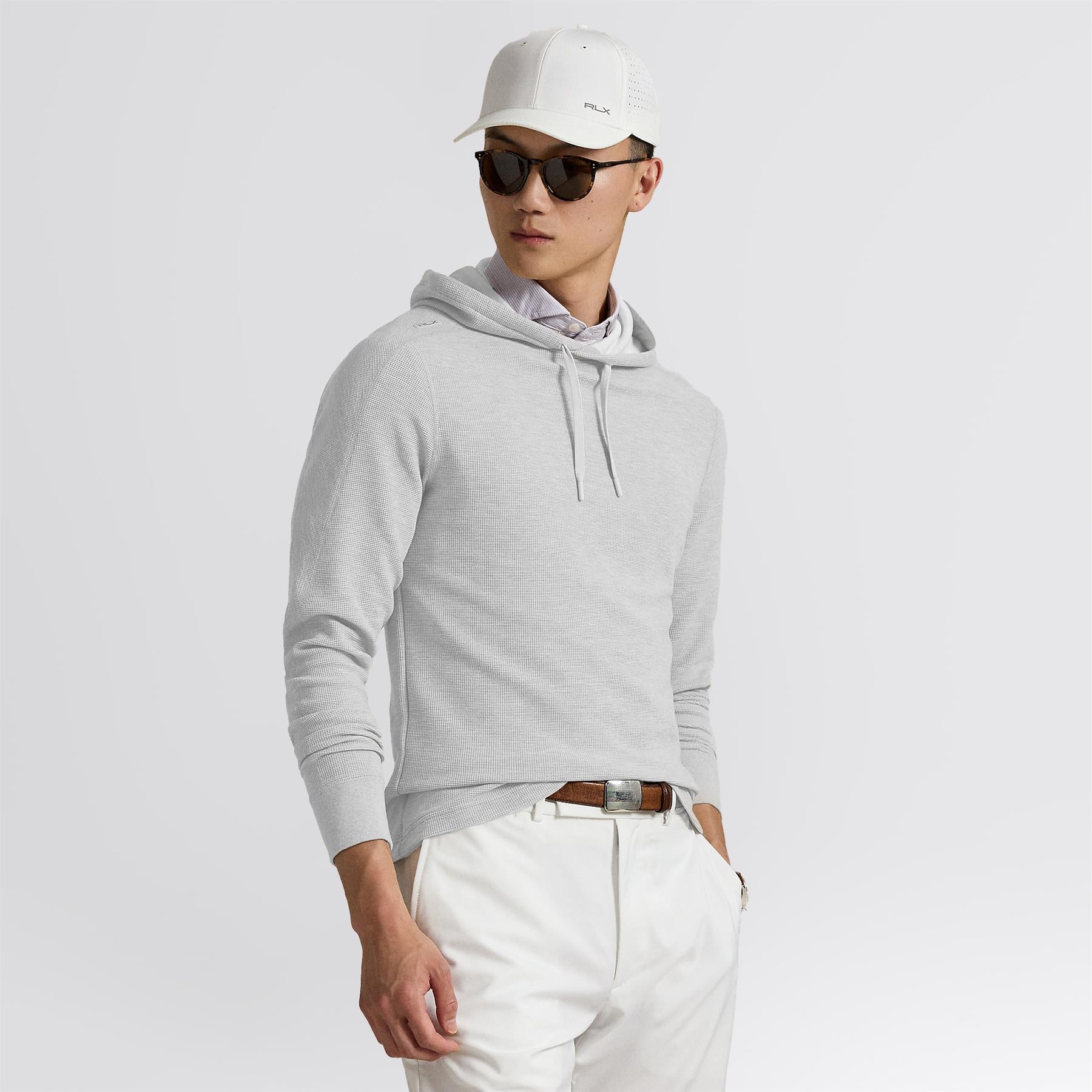 RLX Performance Waffle Knit Hoodie White