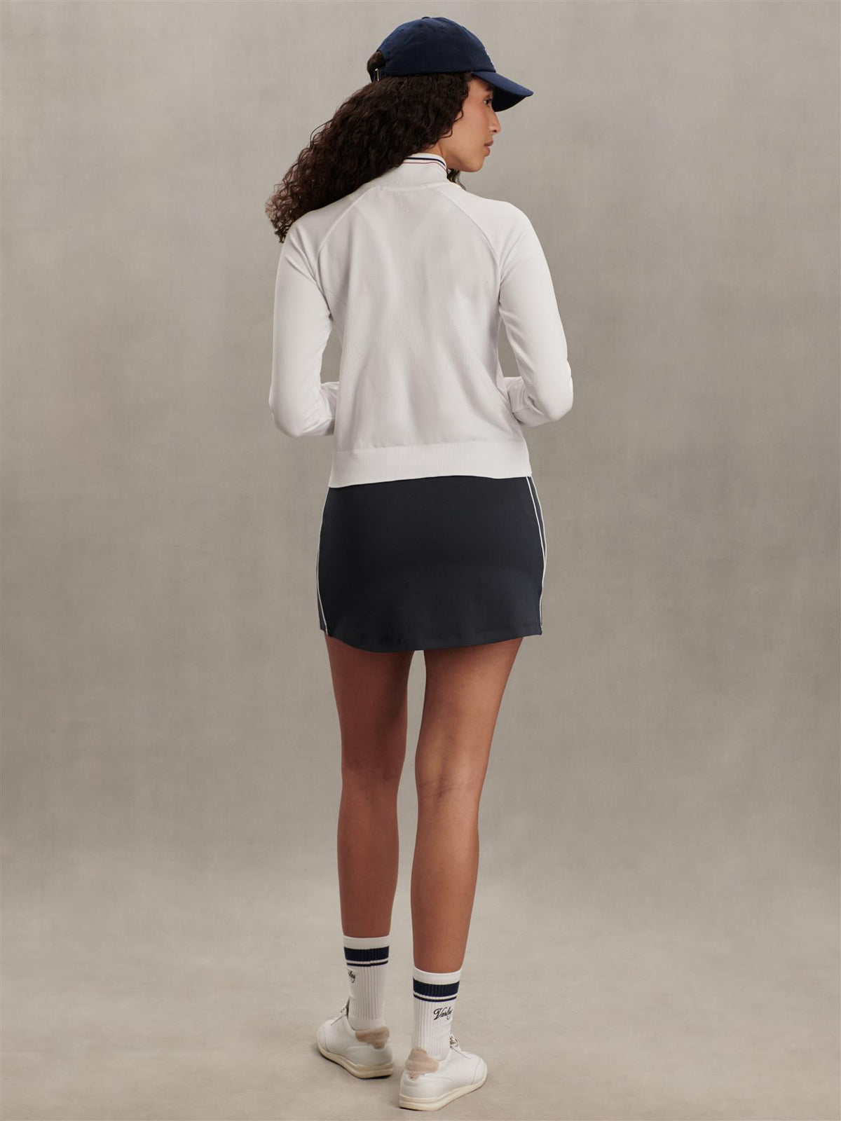 Len Seamless Zip Through White