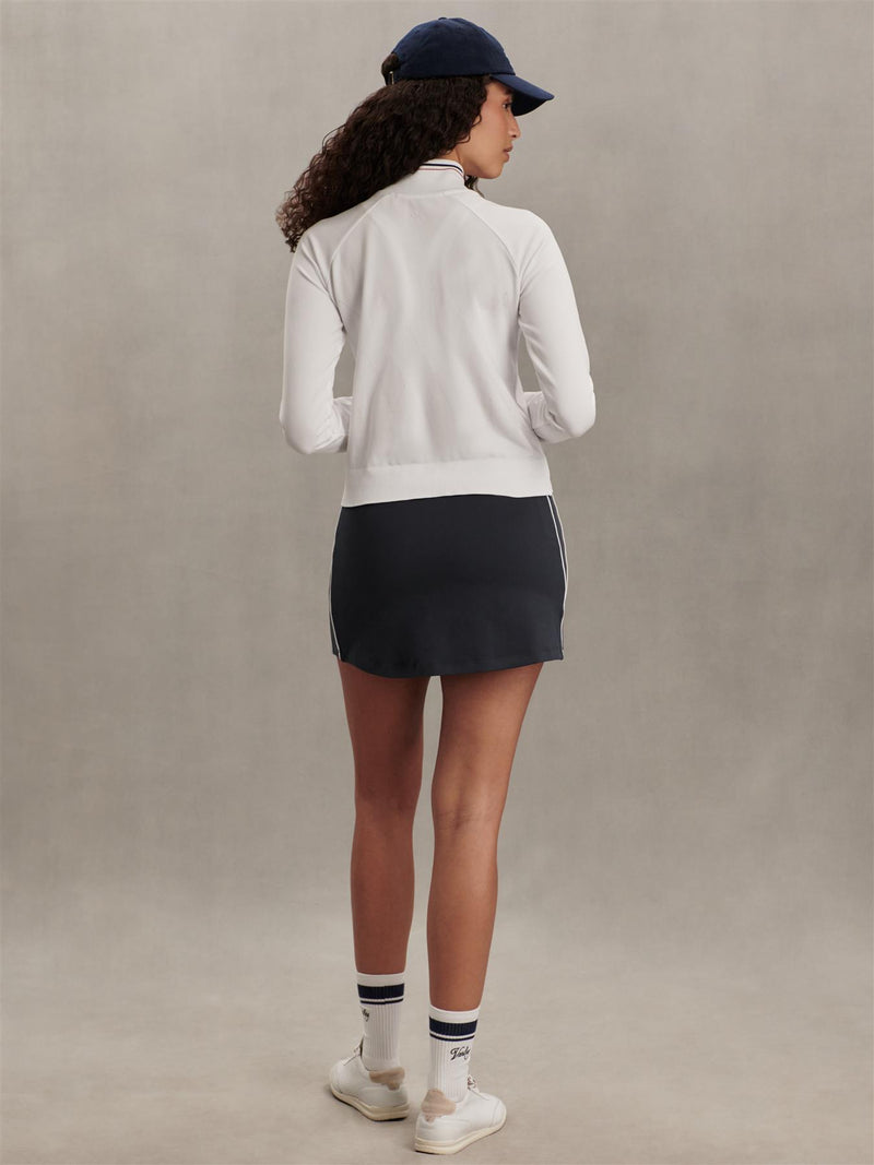 Len Seamless Zip Through White