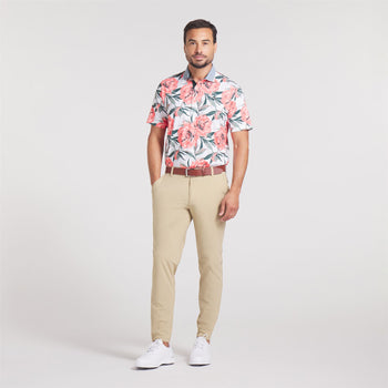 MATTR Beautiful Game Polo White Glow/Red Fire