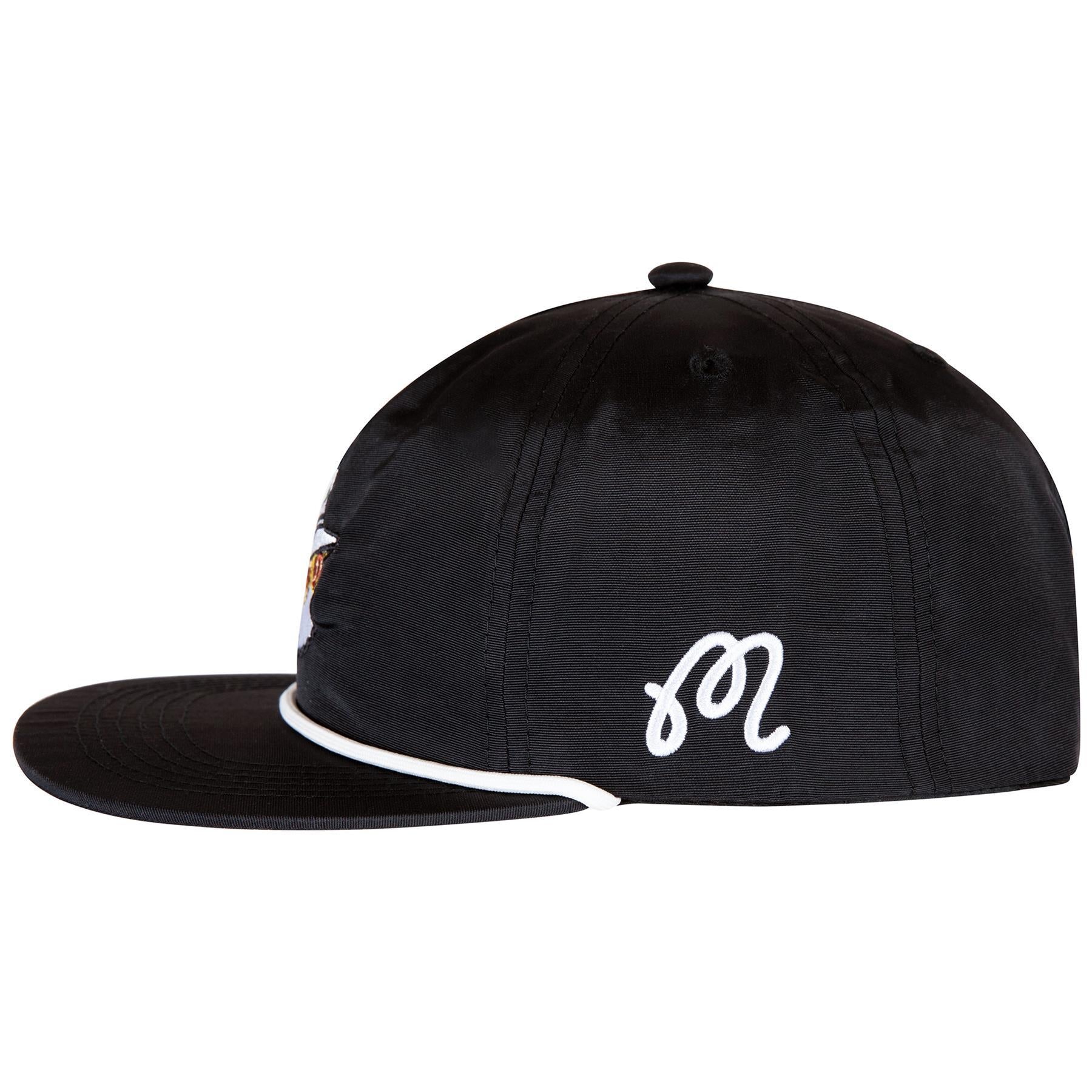 Malbon Golf Evergreen Nylon Rope Hat Black | TRENDYGOLF UK