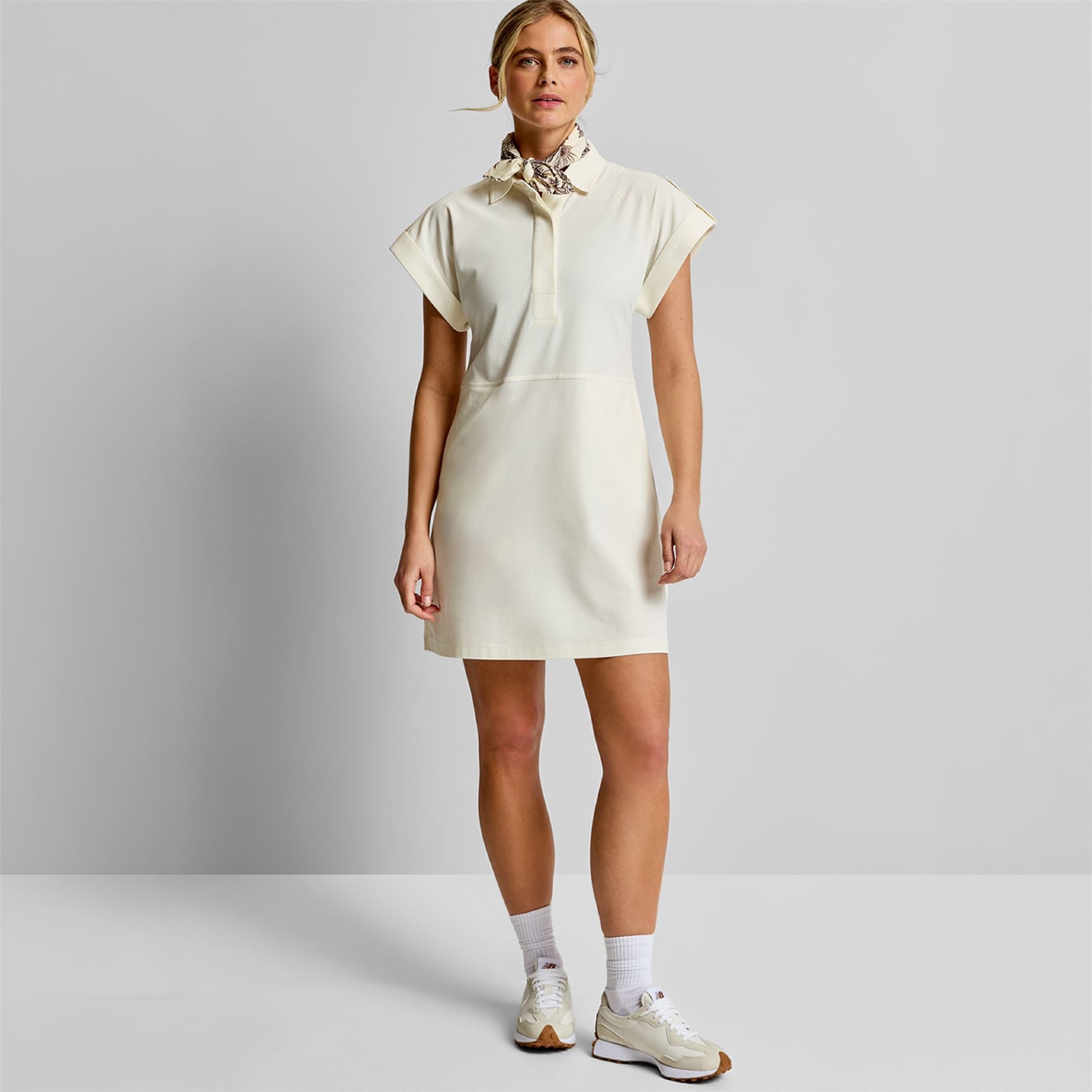 Sleeve Rolled Dress Cream