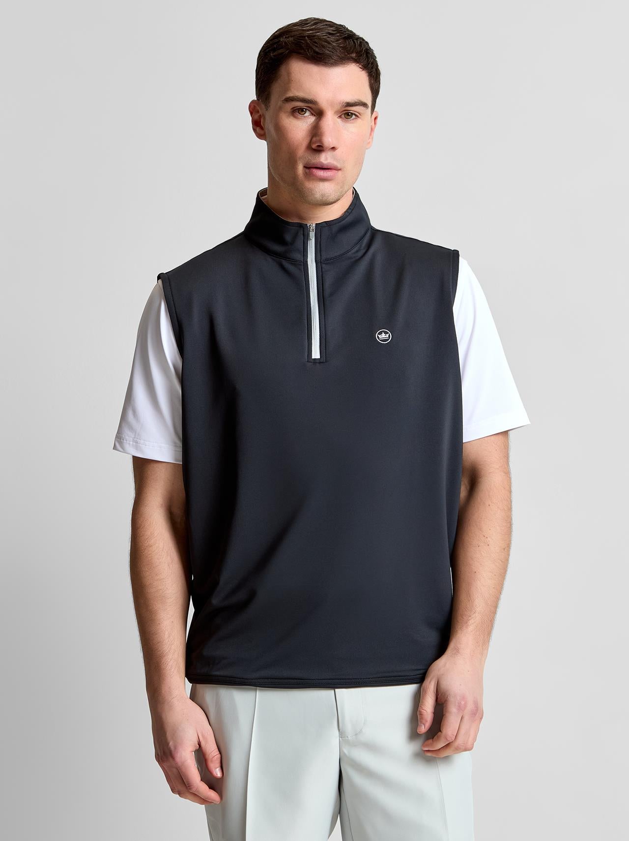 Galway Stretch Loop TY Quarter Zip Vest Black