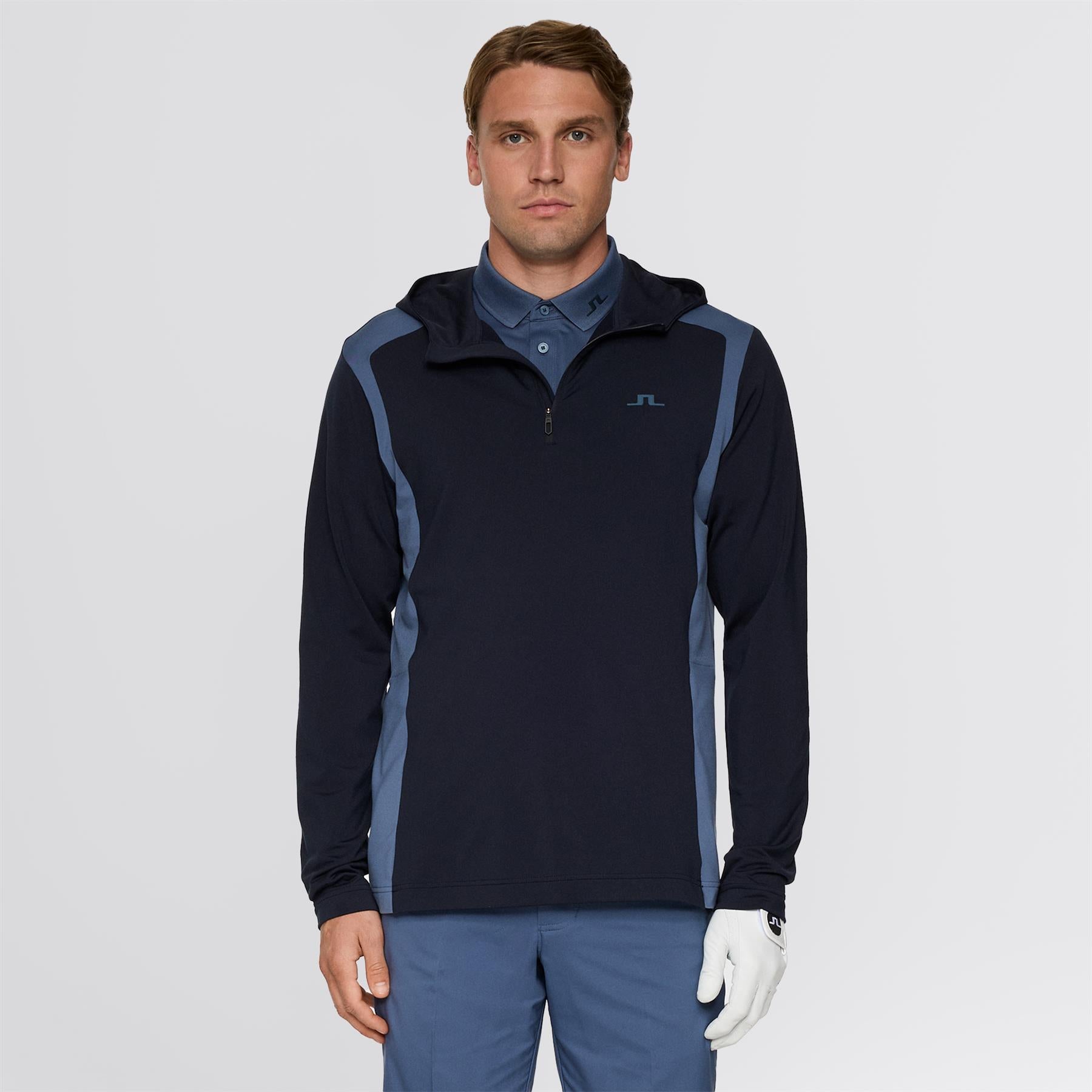 Lukas Quarter Zip Hoodie Vintage Indigo