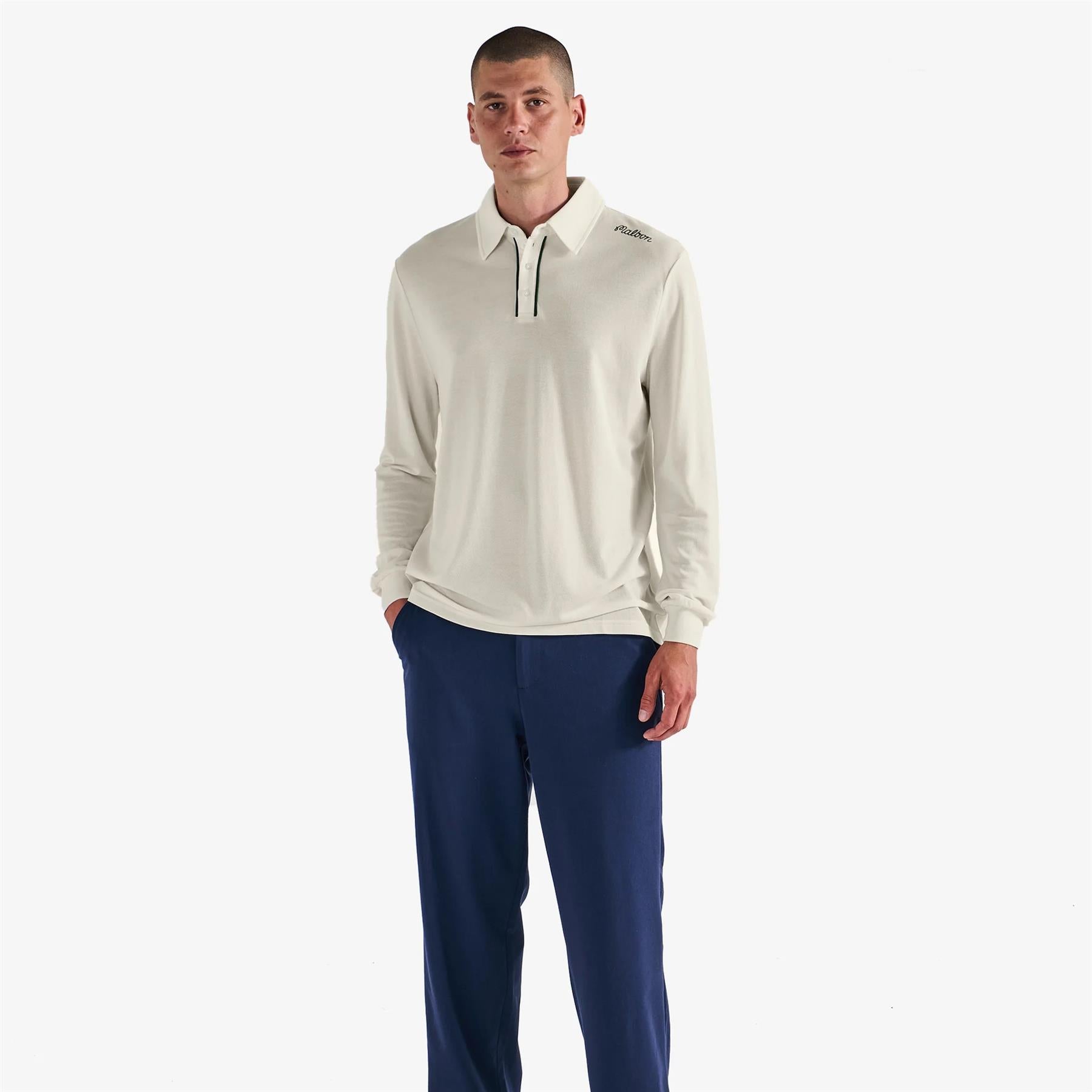 Malbon■[JESPER PARNEVIK] Cotton Modal T-shirt■送料込 Malbon Golf x Jesper Parnevik Osprey Polo - Navy – Bisque Golf