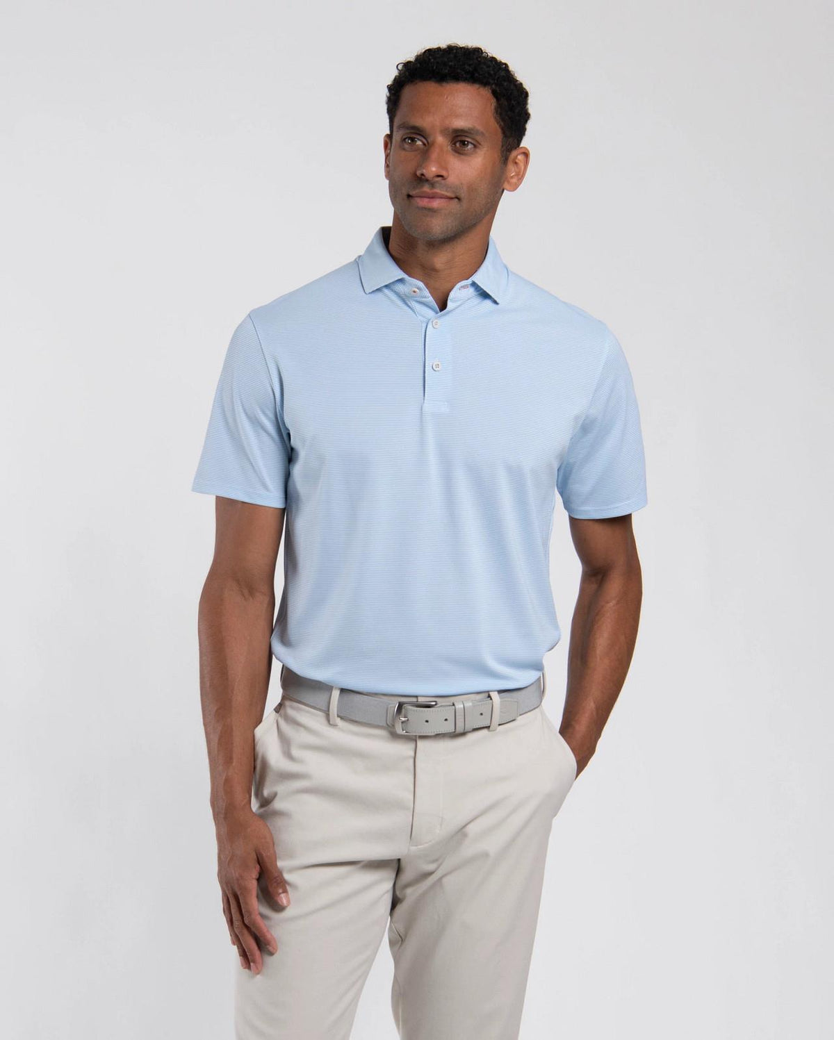 Lee Stripe Polo Vapor Blue/White