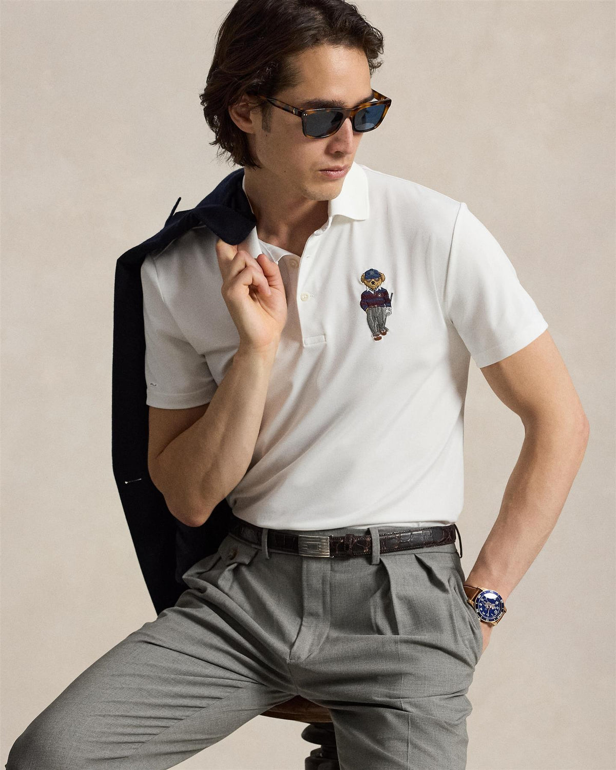 Tailored Fit Polo Bear Performance Polo Ceramic White