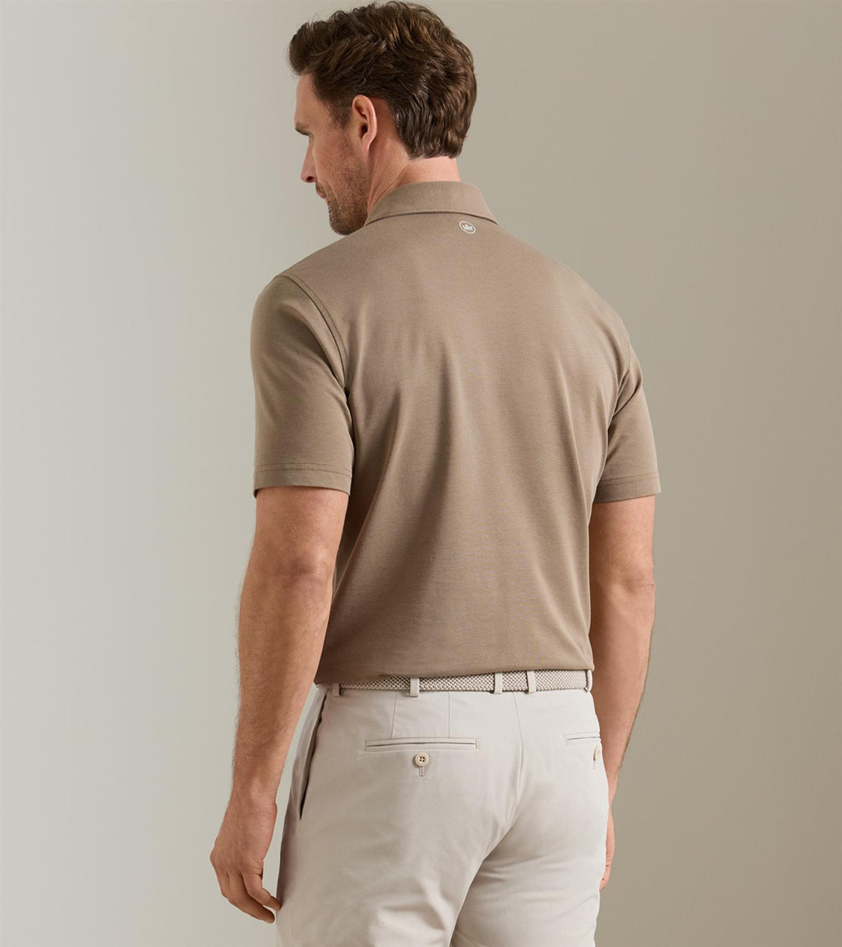 Albatross Cotton Blend Pique Polo Light Mocha