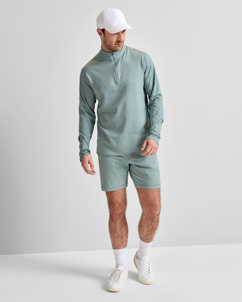 Ponto Half-Zip Mock Neck Misty Blue Heather
