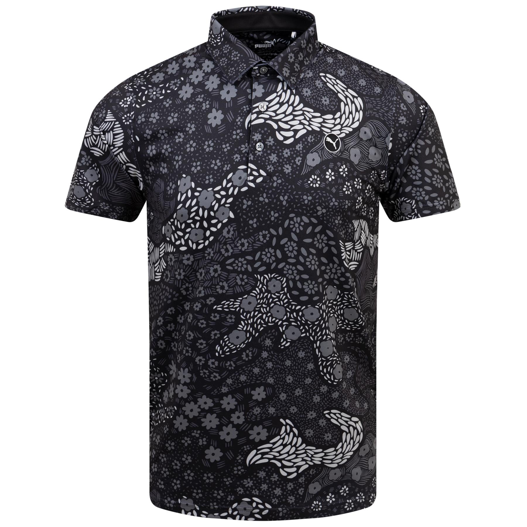 Cloudspun Bloom Camo Polo Puma Black