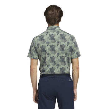 Go-To Printed Polo Silver Green/Navy