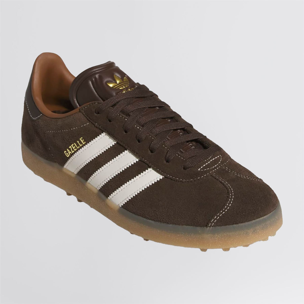 adidas Originals Gazelle Spikeless Golf Shoes Dark Brown/Chalk White