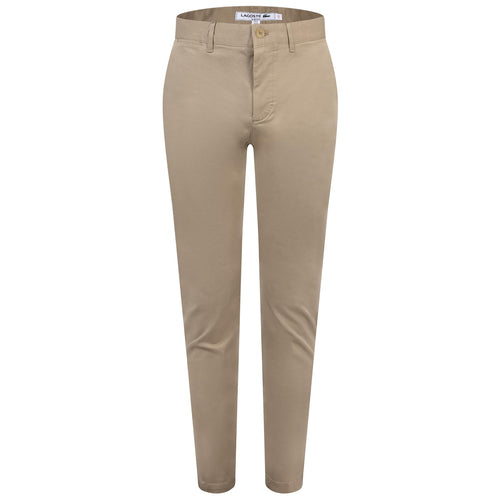 Slim Fit Stretch Cotton Trousers Beige - AW24